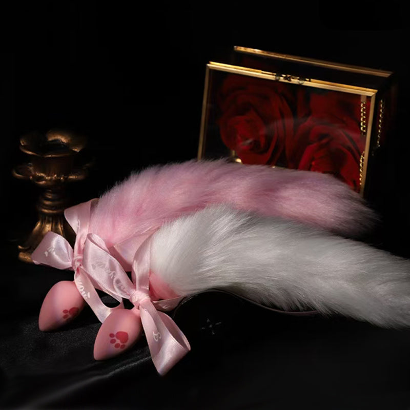 Pink Fox Tail Accessory