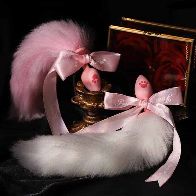 Pink Fox Tail Accessory