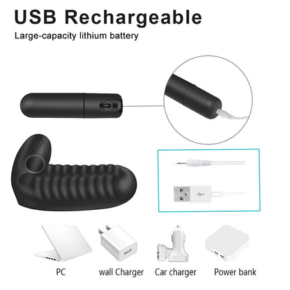Ribbed Finger Sleeve Personal Massager