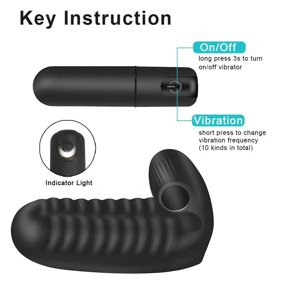 Ribbed Finger Sleeve Personal Massager