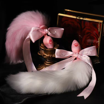 Pink Fox Tail Accessory