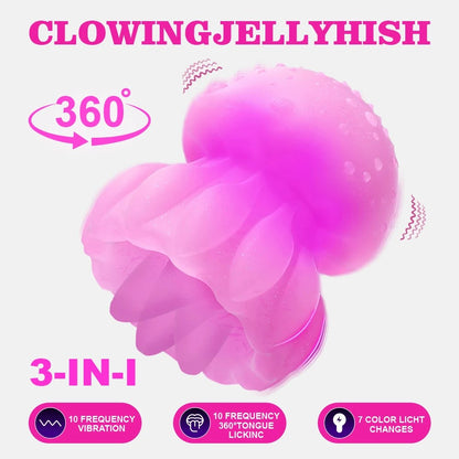 Medusa Jellyfish Rotating Licking Personal Massager