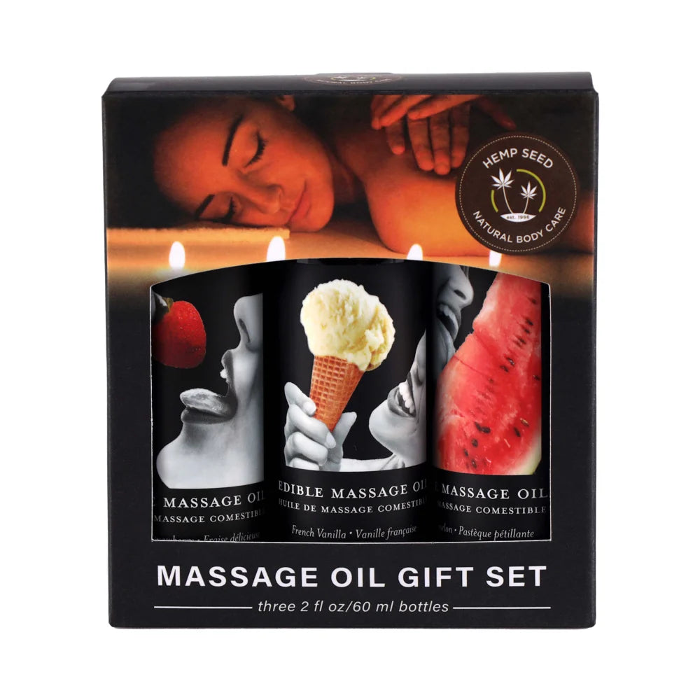 Earthly Body Edible Massage Oil 3-Piece Gift Set