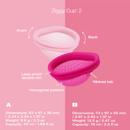 INTIMINA Ziggy Cup 2 Flat-Fit Menstrual Cup