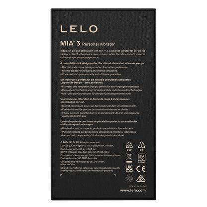 LELO MIA 3 Lipstick Personal Massager