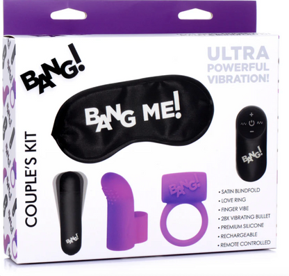¡BANG! Finger and Vibrating Ring Set With Blindfold