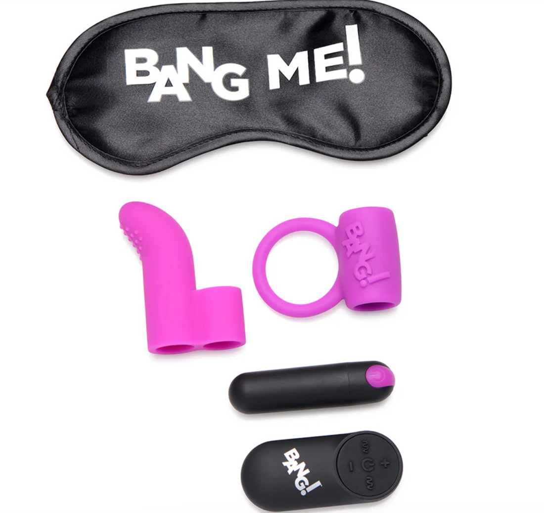 ¡BANG! Finger and Vibrating Ring Set With Blindfold