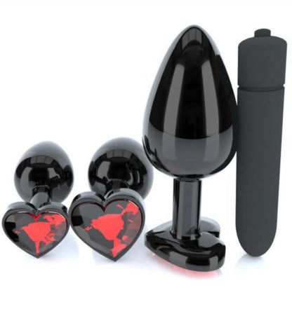 Stanley Steel Black Wellness Plug Set with Vibrating Bullet