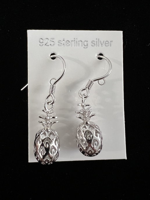 3D Pineapple Earrings Silver925