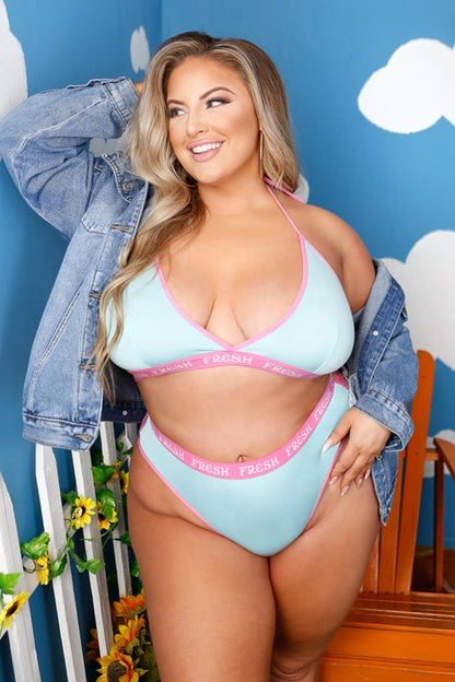 Vibes Fresh Halter Bralette &amp; Booty Short