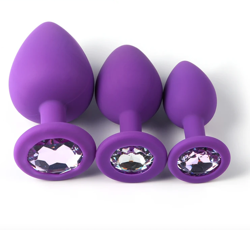 Purple Silicone Jewel Plug Set