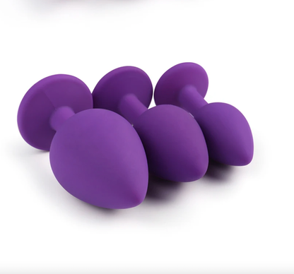 Purple Silicone Jewel Plug Set