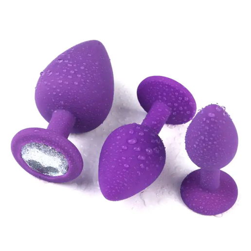 Purple Silicone Jewel Plug Set