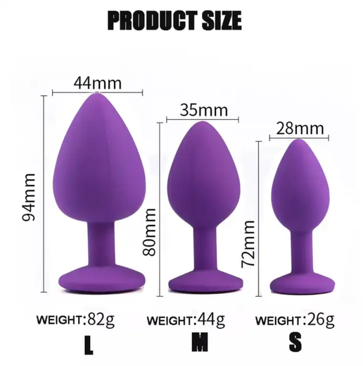 Purple Silicone Jewel Plug Set